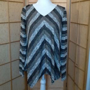 Knox Rose long sleeve striped blouse/sweater